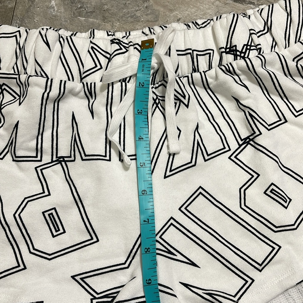 PINK Victoria’s Secret NWOT PINK logo black and white drawstring shorts small - Picture 12 of 13